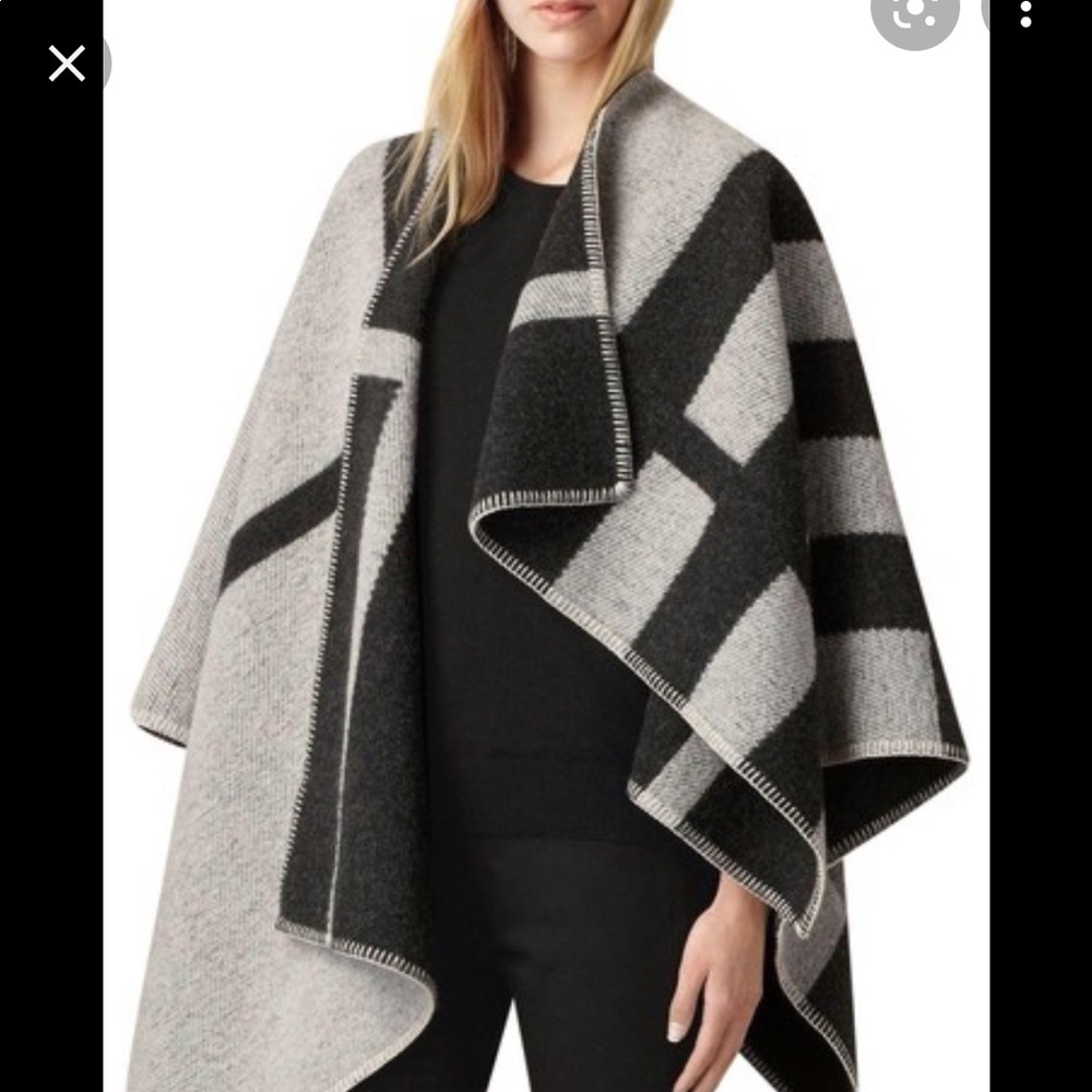 Mega check cape Burberry prorsum collection natural white